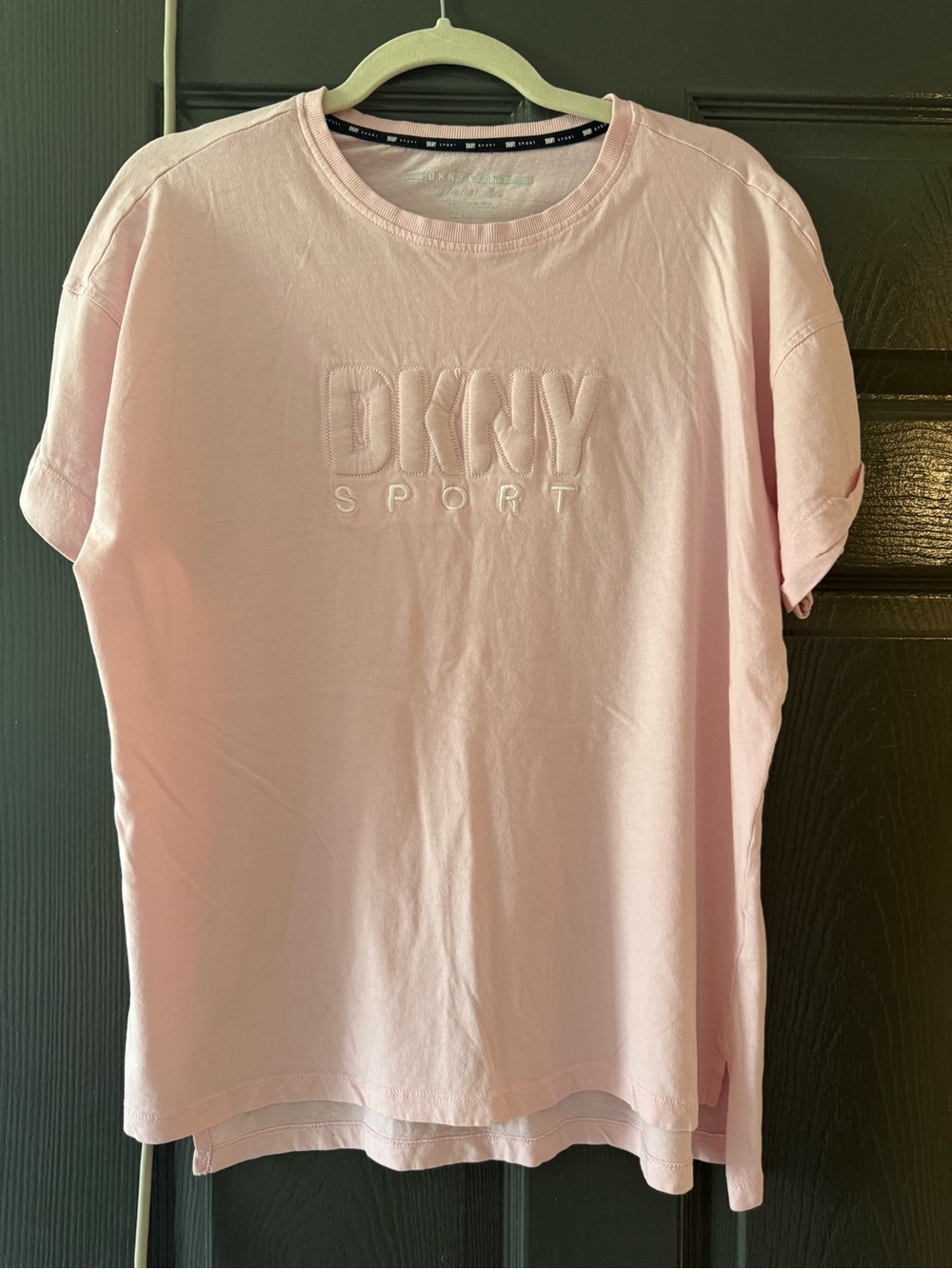 DKNY Sport Pink Embroidered Logo Tee